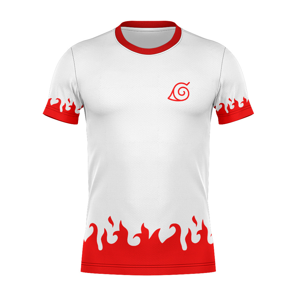 Camiseta Anime Naruto Ninja Folha Minimalista Masculina Full Print 3D
