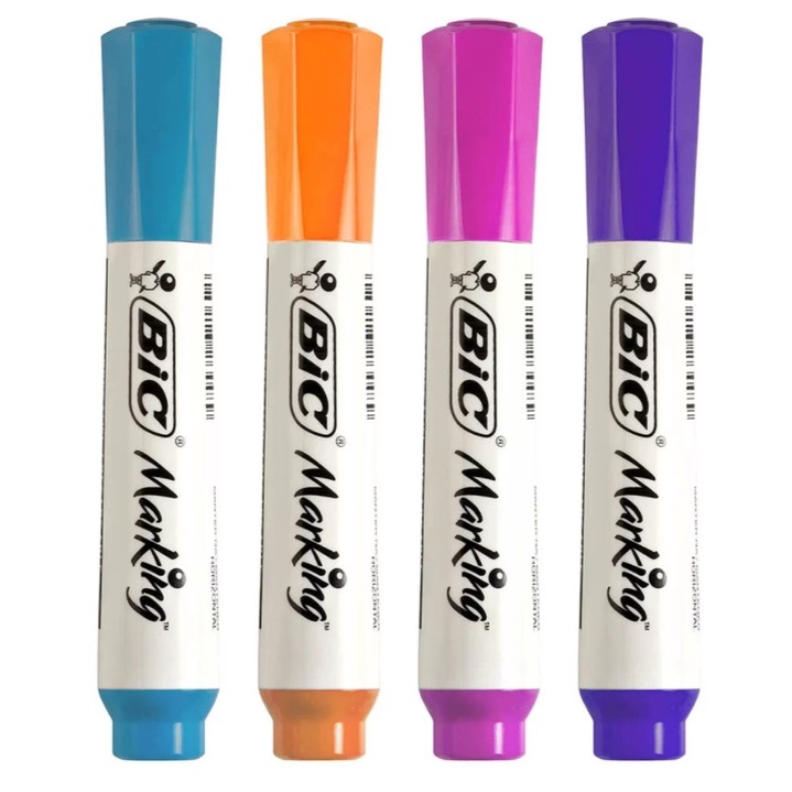 Estojo com 4 Pincel Quadro Branco Marking Fashion Bic