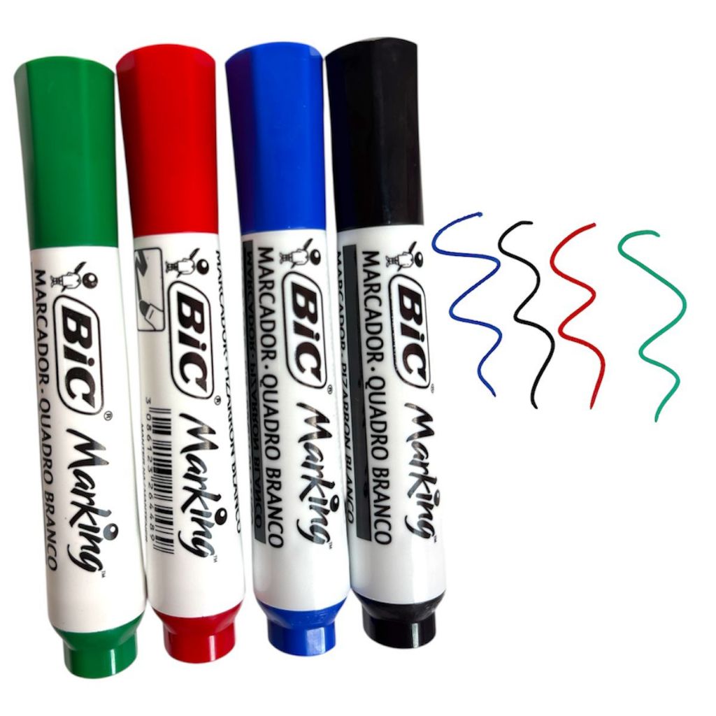 Marcadores para Quadro Branco BIC Marking | Escrita Suave, Limpeza Fácil e Alta Durabilidade