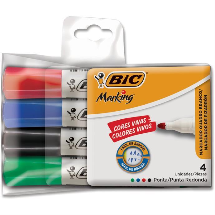 Marcador para Quadro Branco marking Bic 4 Cores