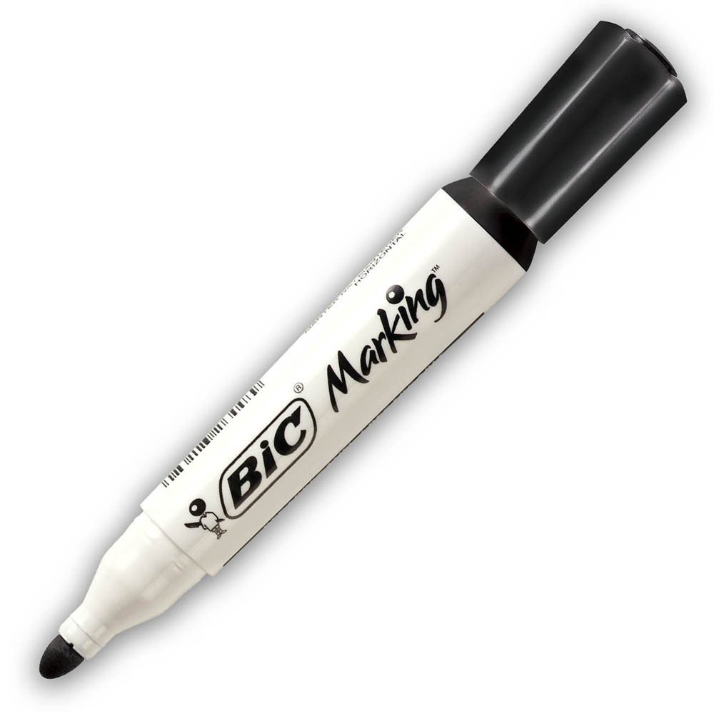 Pincel Marcador p/ Quadro Branco Bic Marking Preto Recarregável
