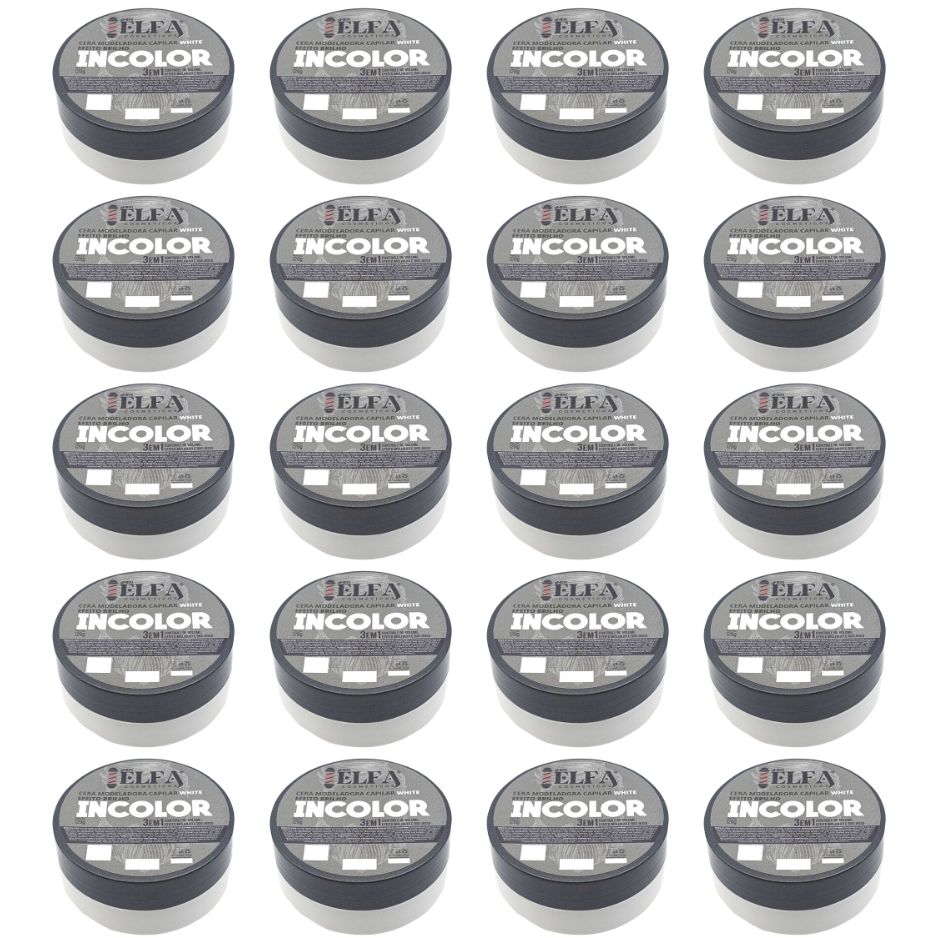20 Ceras Modeladoras Incolor Elfa 120g | Fixação, Brilho e Estilo Profissional para os Fios