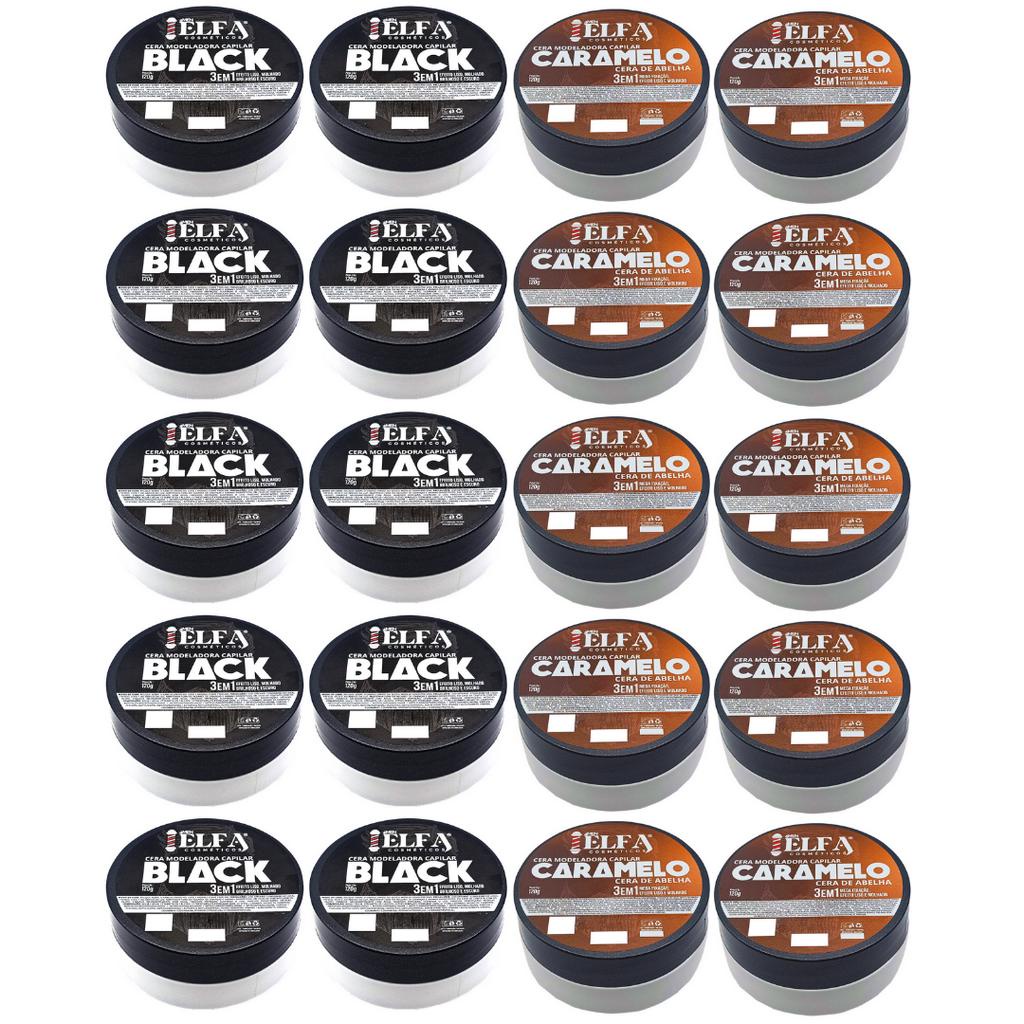 20 Unid Pasta Modeladora Capilar  Caramelito e Incolor - 120g Elfa 4men