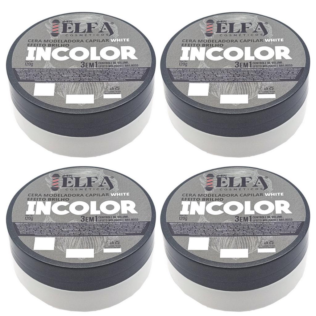 4 Unid Pasta Modeladora Capilar Elfa Incolor 4 Man Extra Forte 120g