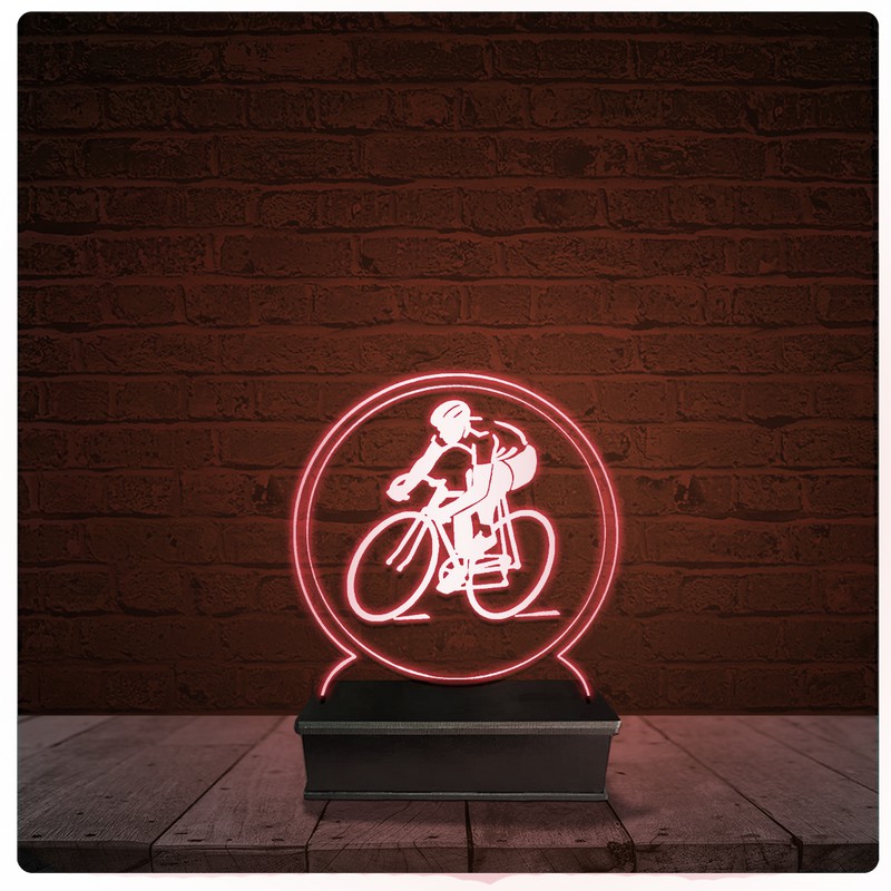Abajur Luminária Acrílico Led - Bicicleta Ciclismo Bike