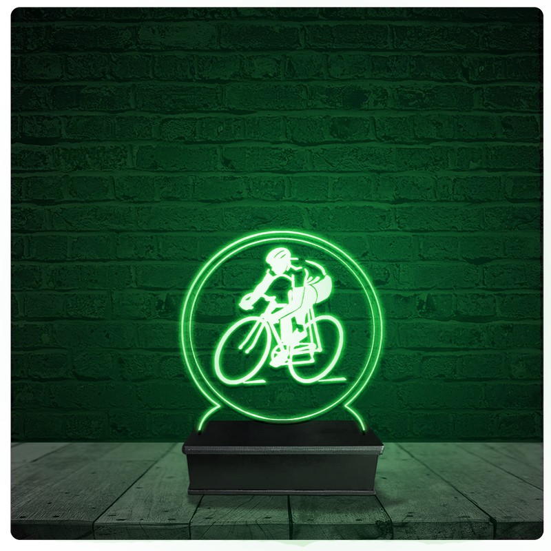 Luminária Abajur Acrílico Led - Bicicleta Ciclismo Bike