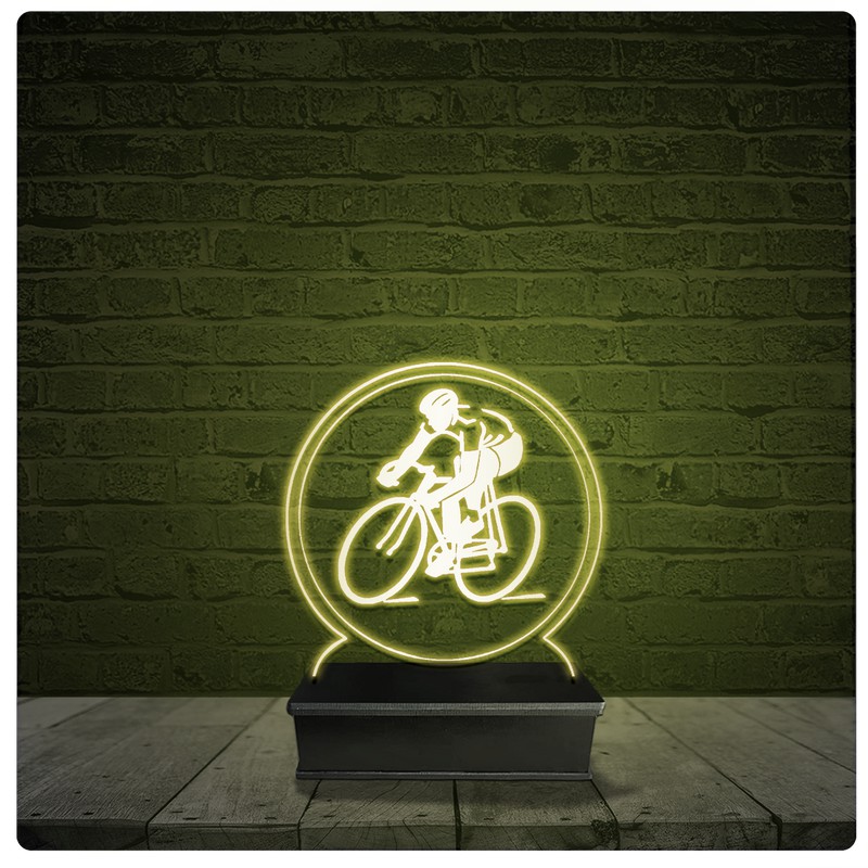 Led Luminária Acrílico Abajur - Bicicleta Ciclismo Bike