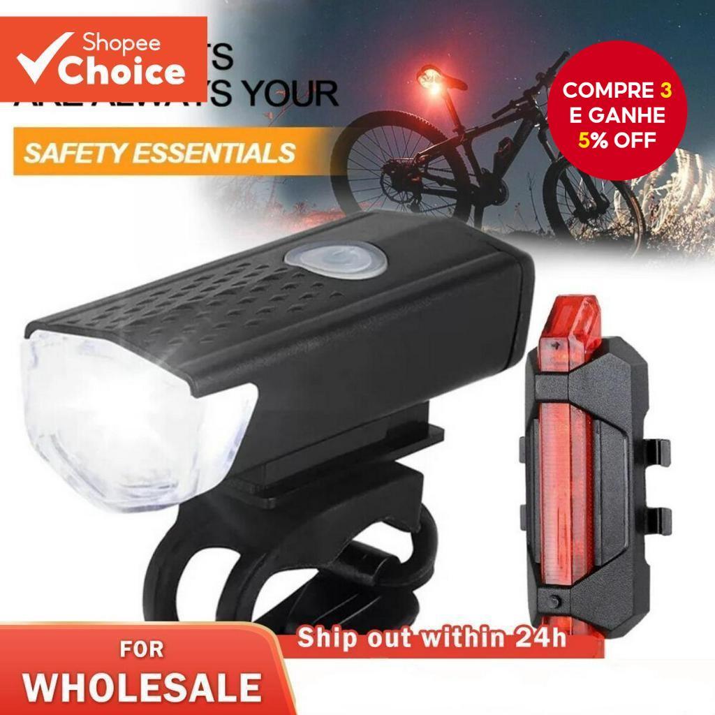 Conjunto De Luzes De Bicicleta Recarregáveis , Fácil De Instalar , 3 Modos , Perfeito Para Passeios Noturnos E Aventuras