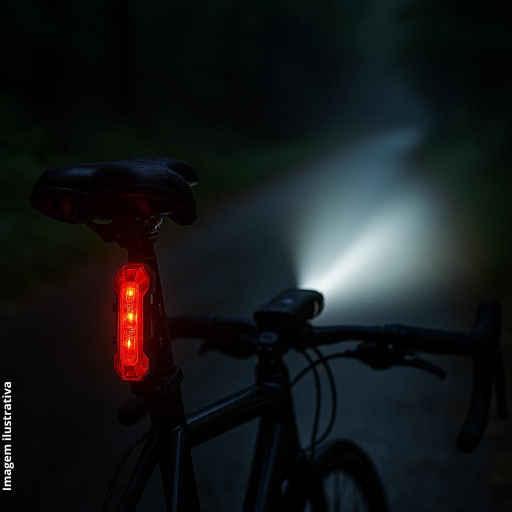 Kit Farol de Bicicleta LED Frontal e Traseiro Recarregável USB – Alta Luminosidade e Segurança