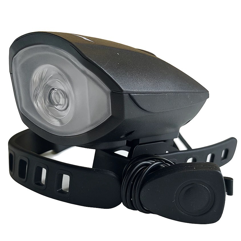 Farol para Bicicleta com LED e Buzina Recarregável via USB Acessório para Bicicleta com 250 Lumens