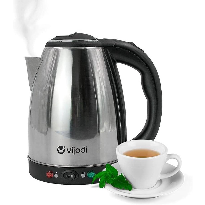 Chaleira Elétrica Aço Inox Jarra Bule 1500W 2L Portátil 110v