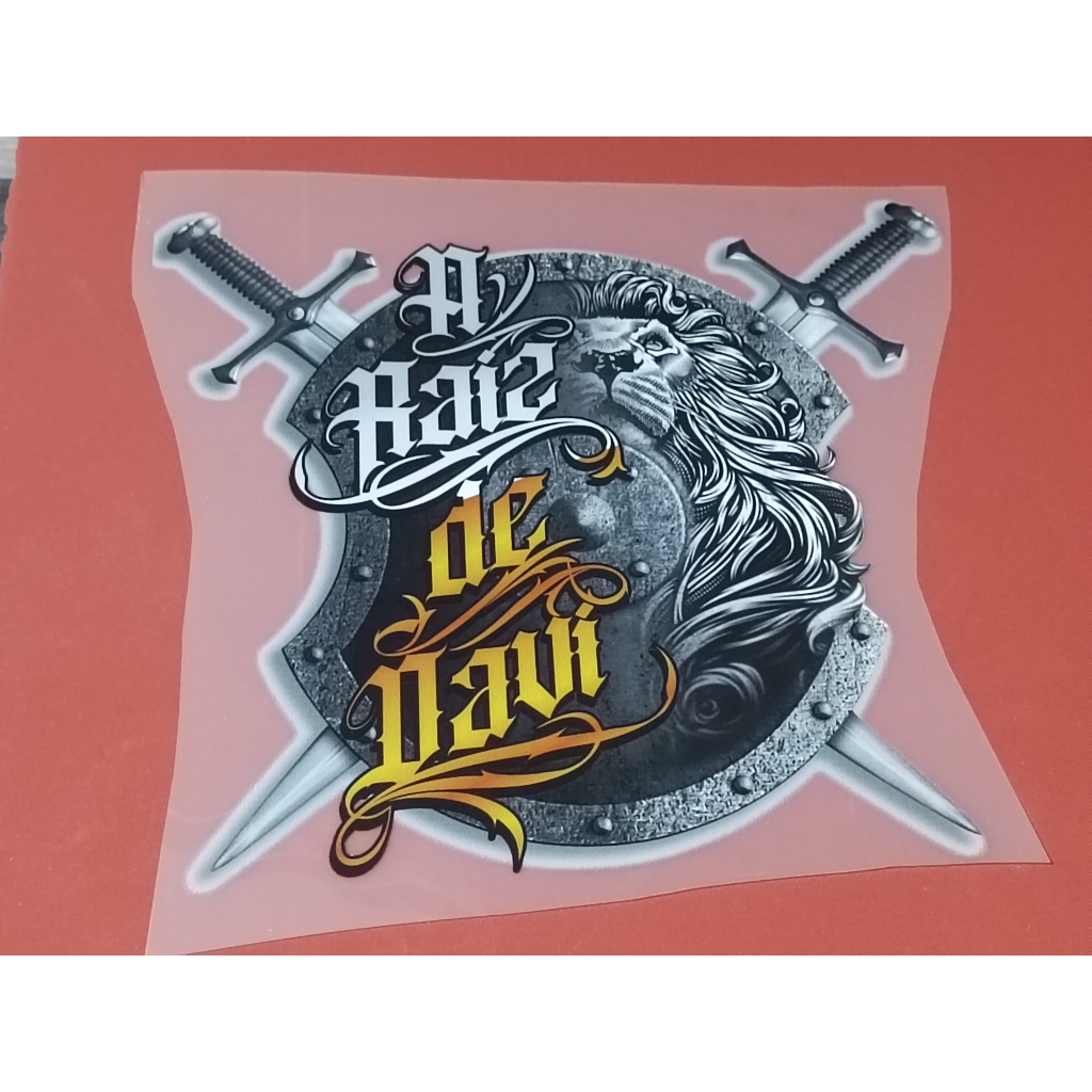 Estampa dtf termocolante EVANGELICA A RAIZ DE DAVI para camiseta 25cm grande pronta para aplicacao  pode-se aplicar com