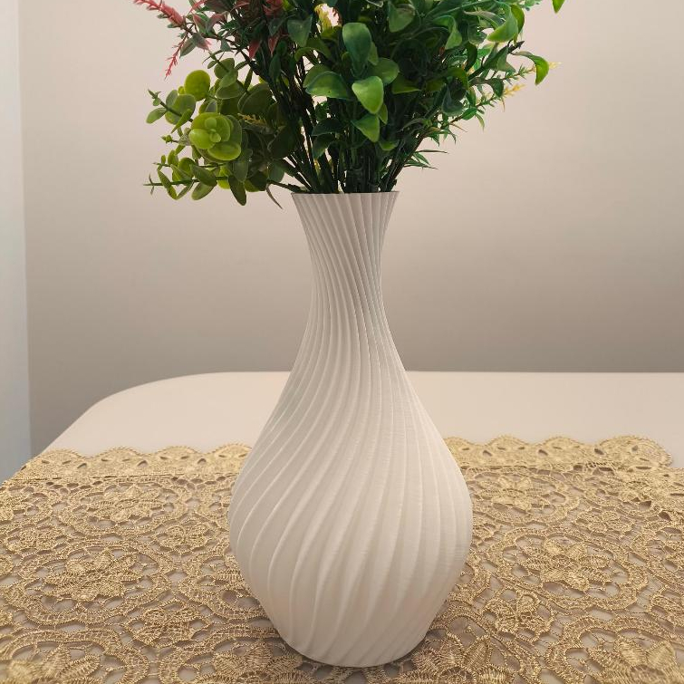 Vasos espiral grande de 25cm na cor OffWhite