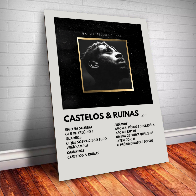 Quadro Decorativo Placas BK Quadro Discografia Album em MDF 30x20cm Full HD