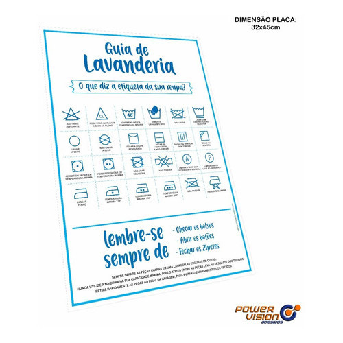 Placa Quadro Decorativo Guia De Lavanderia Ícones Etiquetas