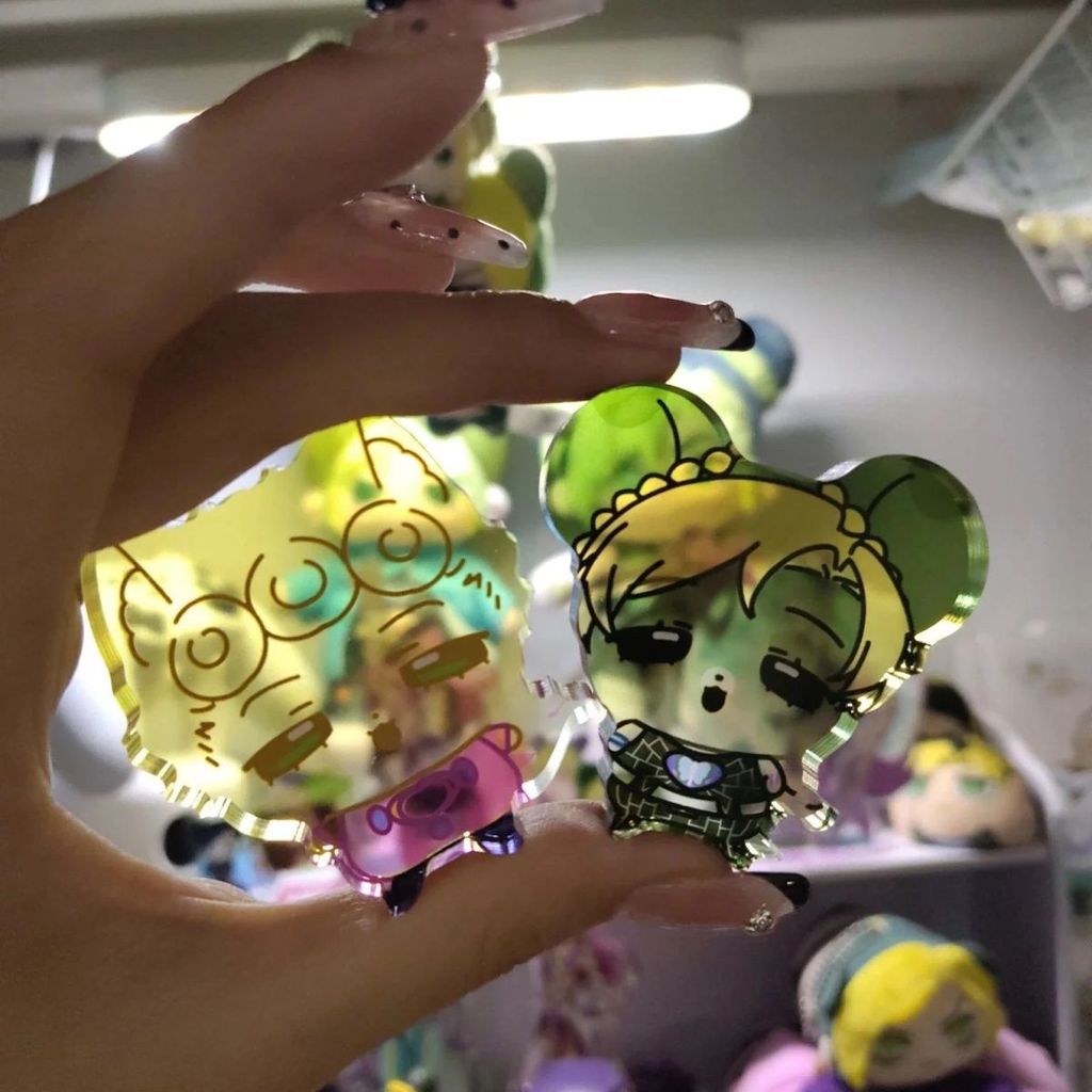 Jjba Bloco Acrílico Giorno Giovanna Jolyne Cujoh Mini Standee Bonito Figura Exibição Anime Bens Coleção Mesa Decoração O