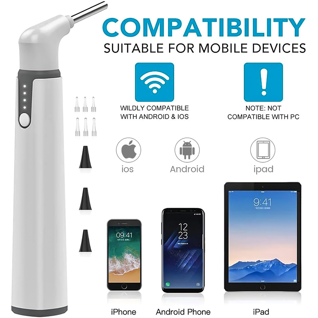Limpador De Cera De Ouvido De 3.9mm , Otoscópio Digital , Ferramenta De Limpeza De Vídeo , Endoscópio Para Android Com E