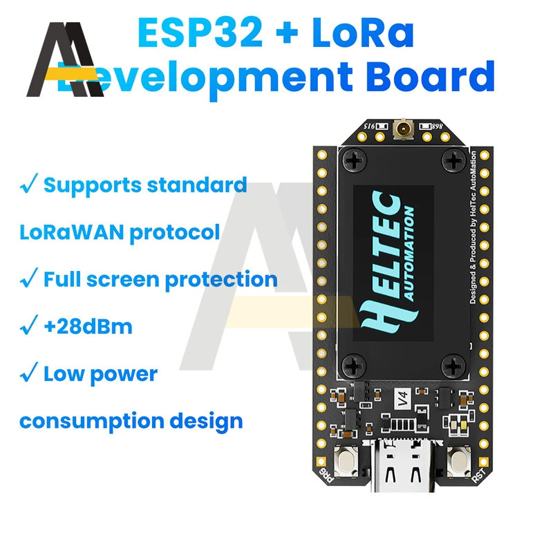 Nova Placa de Desenvolvimento Heltec V4 0.96 polegadas OLED Solar Powered LoRa 32 com GPS ESP32 SX1262 WiFi BLE de Baixo