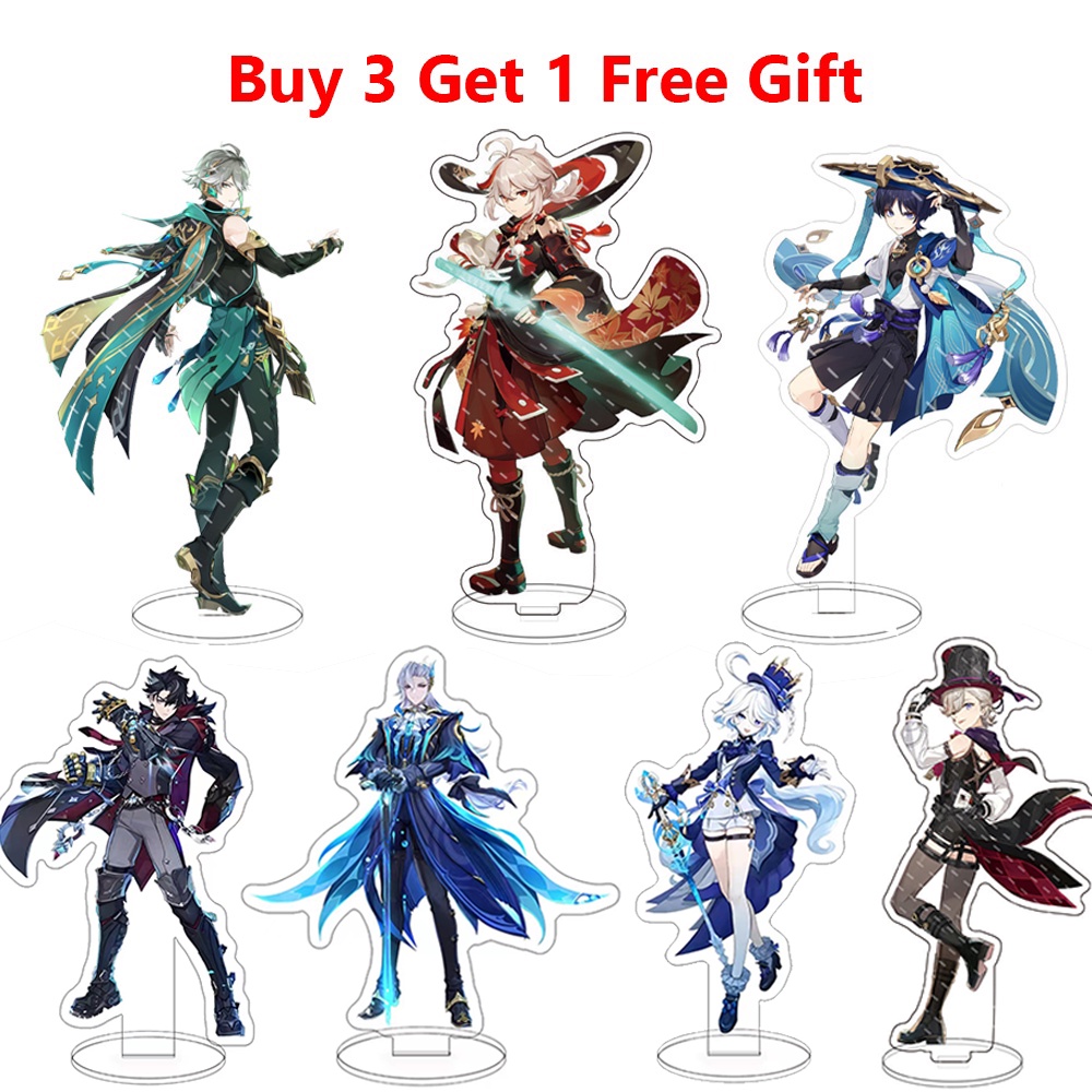(Compre 3 Receba Um Presente Gratuito) Genshin Impacto standee Acrílico Xiao Lyney Scaramouche Hutao RAIDEN SHOGUN YAE MIKO KAMISATO AYATO Zhongli Novos Acessórios De Anime Presentes Em Estoque QNMB