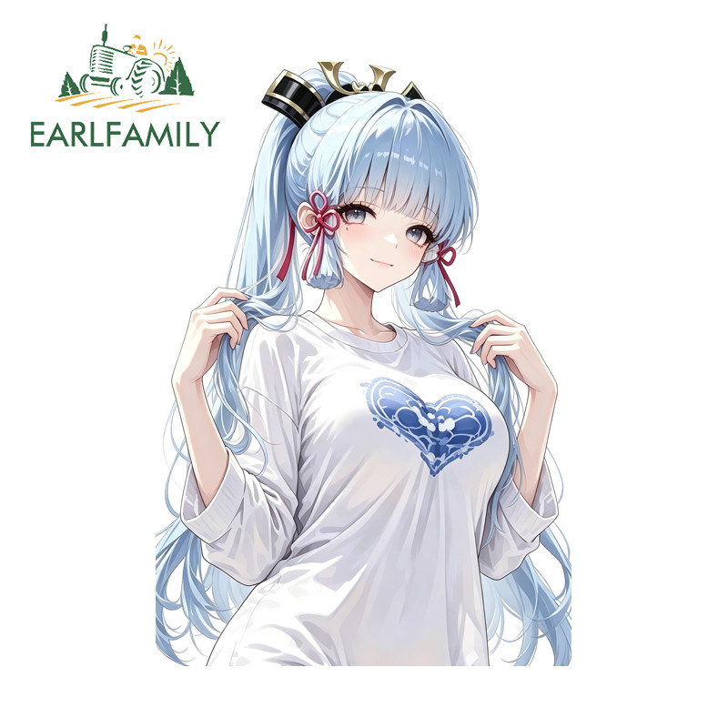 EARLFAMILY Genshin Impacto Kamisato Ayaka Adesivos De Carro Motocicleta Pára-Choques Corrida Deriva Tampa Do Tanque Comb