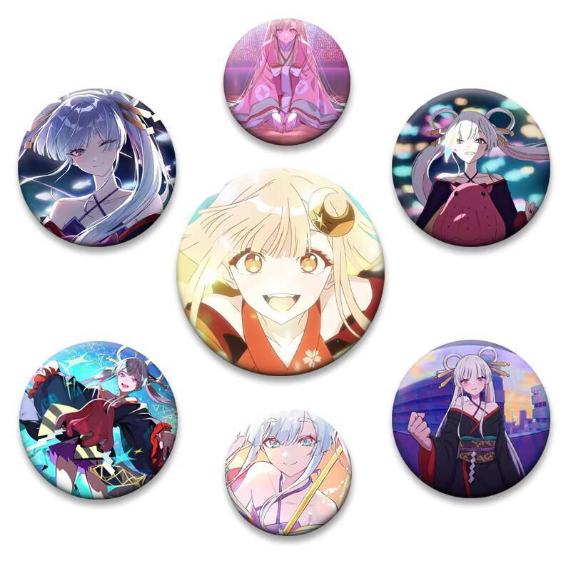 Ayaka Kamisato Emblema Genshin Impacto Broche Jogo Anime Pinos Colecionáveis Para Mochila Chapéu Decoração Roupas Acessó