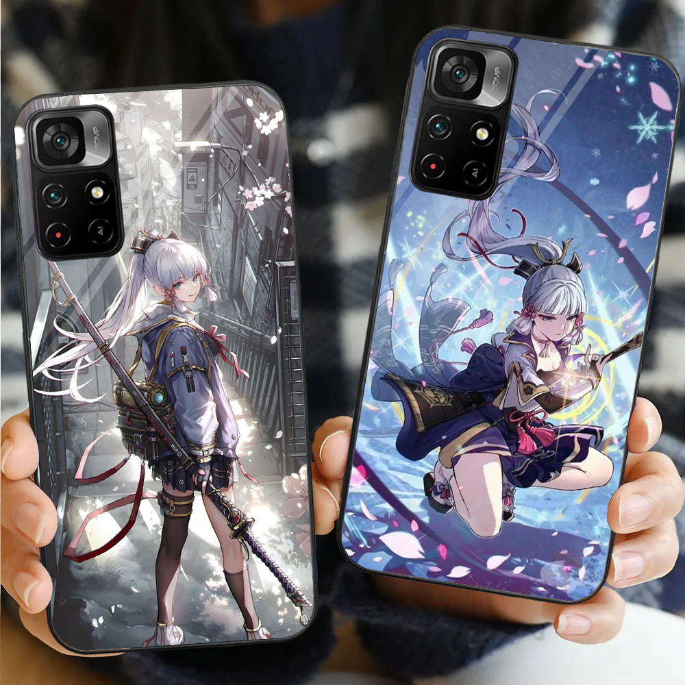 Genshin Impacto Kamisato Ayaka 02 Capa De Telefone De Vidro Para Xiaomi POCO F3 F4 F5 M3 M4 M5 M6 4G X3 X4 GT NFC X5 X6