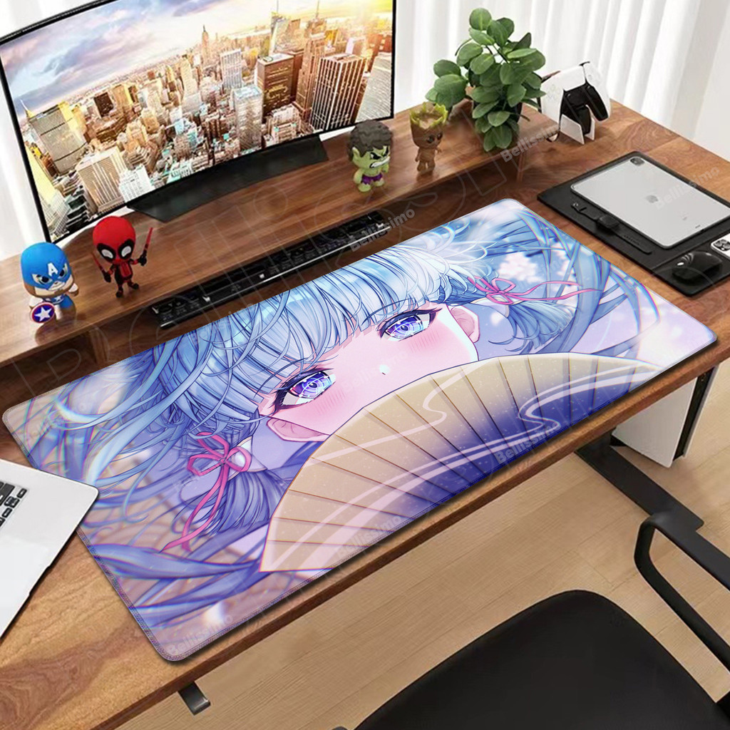Kawaii Genshin Impacto Menina Mouse Pad Portátil Jogos Antiderrapante Mousepad HD Impressão Desktop Tapete Kamisato Ayak