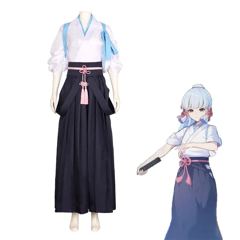 Anime Genshin Impacto Ayaka Kamisato Cosplay Traje Mulher Kendo Roupas Trajes De Halloween Para