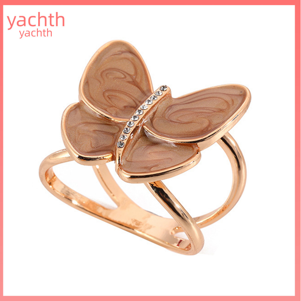 Elegant Scarf Clip Buckle Butterfly Rhinestone Ring for Women Shawl Brooch Scarves Slide Dress Shirt Accessory Stylish C