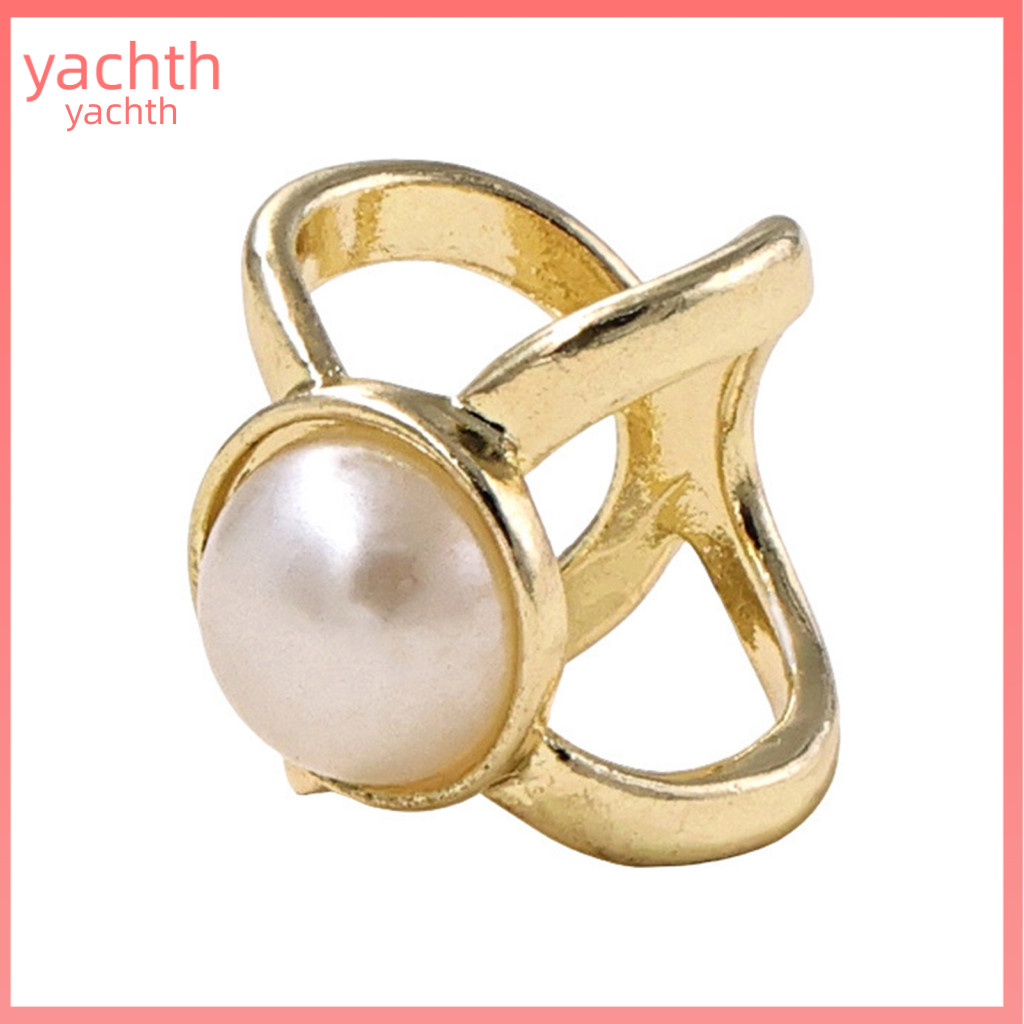 Pearl Scarf Buckle Ring Clip Metal Elegant for Women Decorative Pin Stylish Slide for Silk Scarves and for Southeast