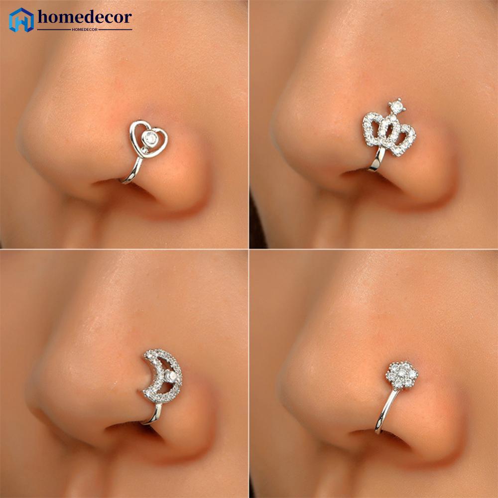 Non-perforated U-shaped Nose Clip Star Love Crown Nose Ring Fashion Creative Nasal Ornament Jewelry Accessory