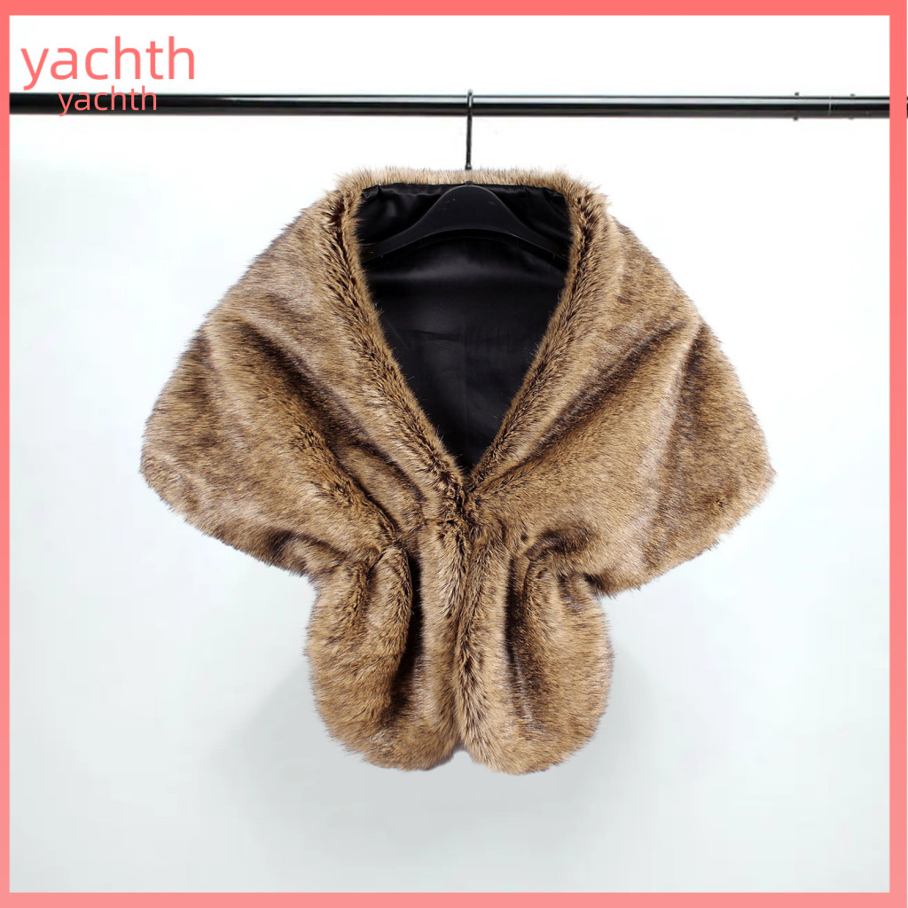 Warm Women Shawl Coat Faux Fur Formal Party Women’s Autumn Winter Thick Cape Solid Color Coldproof Wrap for and Outdoo