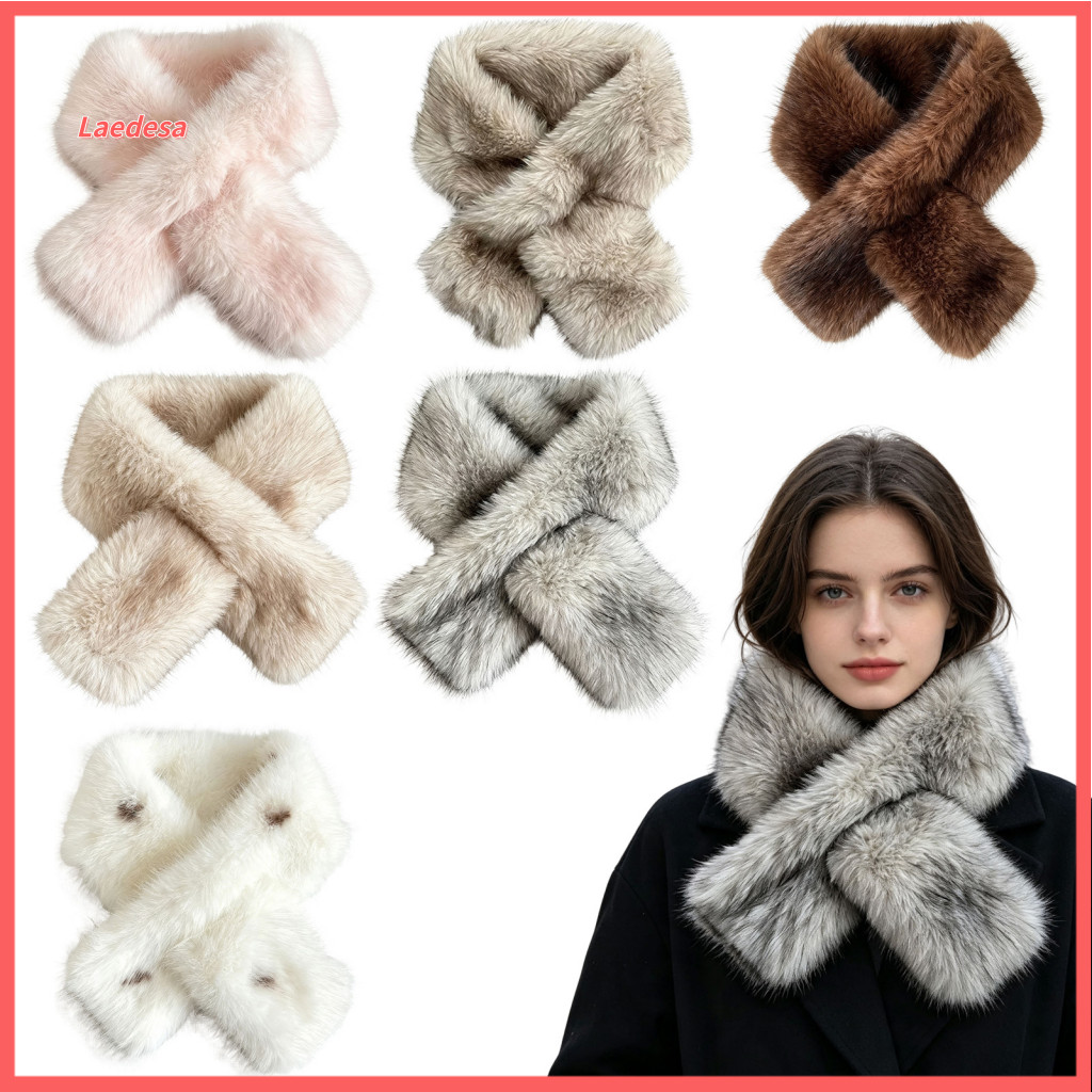 Soft Velvet Neck Warmer Cozy Gaiter Faux Fur Collar Scarf for Women – Plush Fluffy Stylish Winter Accessory Perfect Th