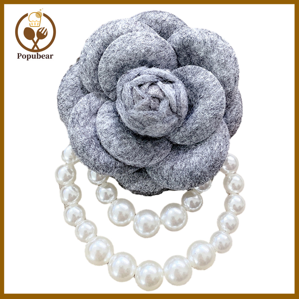 Evening Wedding Brooch Women Flower Elegant Vintage Rose with Faux Pearl Chain – Stylish Lapel Pin for Hat Shawl Scarf