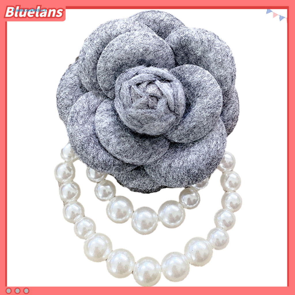 Rose Flower Brooch Women Elegant Vintage with Faux Pearl Chain – Stylish Lapel Pin for Hat Shawl Scarf Bag Clothes for