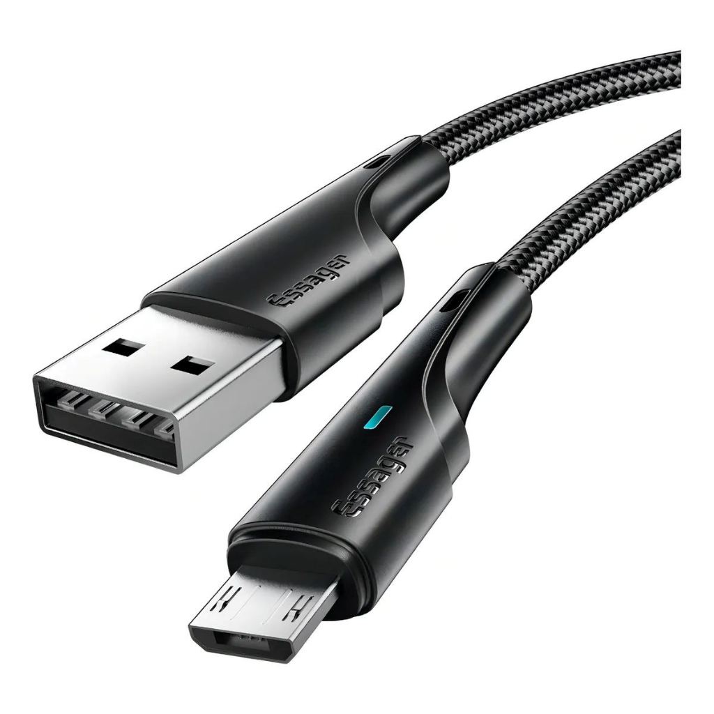Cabo Carregador Micro Usb V8 Turbo 3a Essager (3 M Reforçado) Cor Preto 100% original