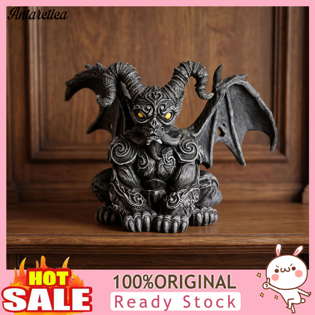 Waterproof Garden Statue Winged Gargoyle Gothic Resin Figurine for Lawn Halloween Home Office Decor Indoor Outdoor Sitti