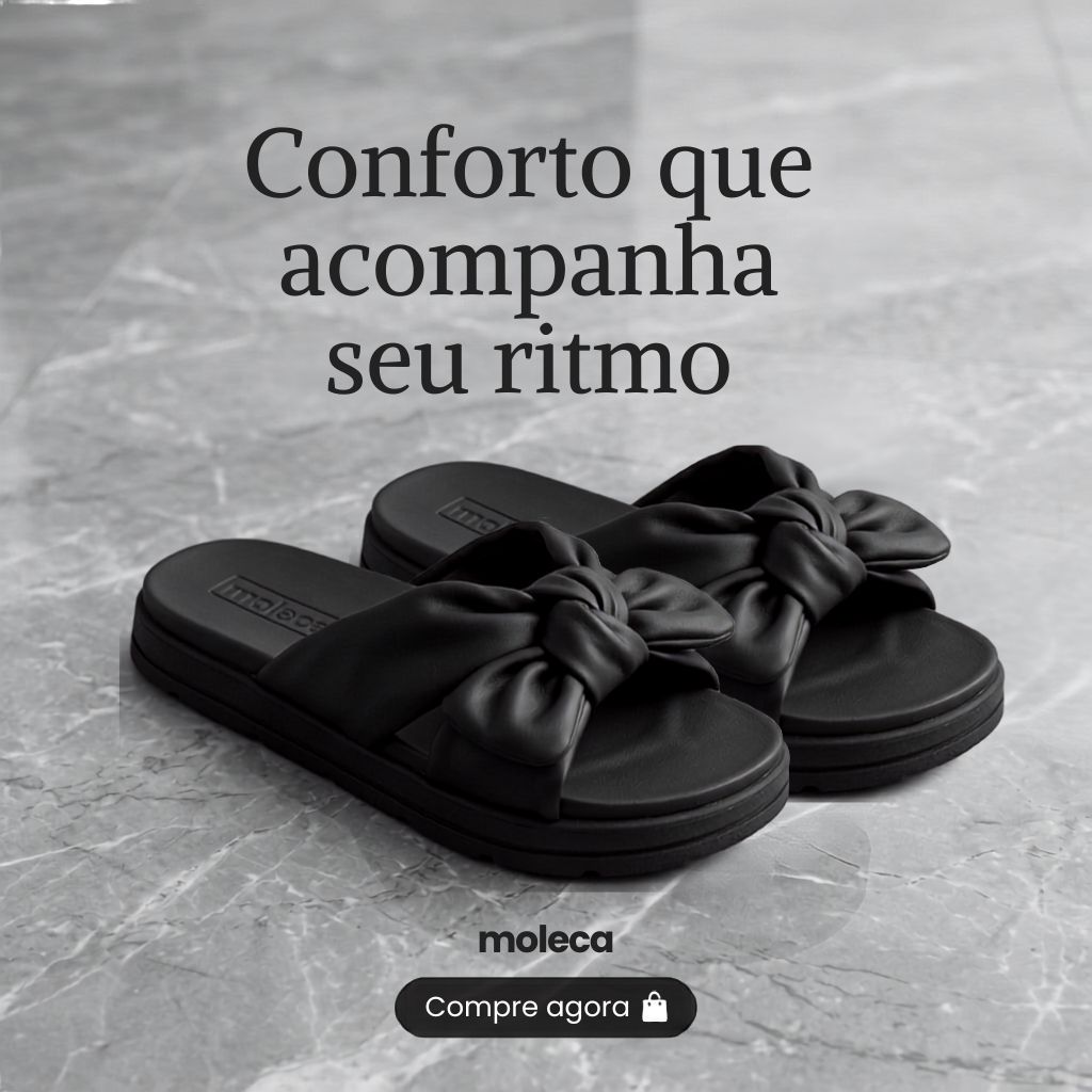 Moleca chinelo slide com laço 5490132
