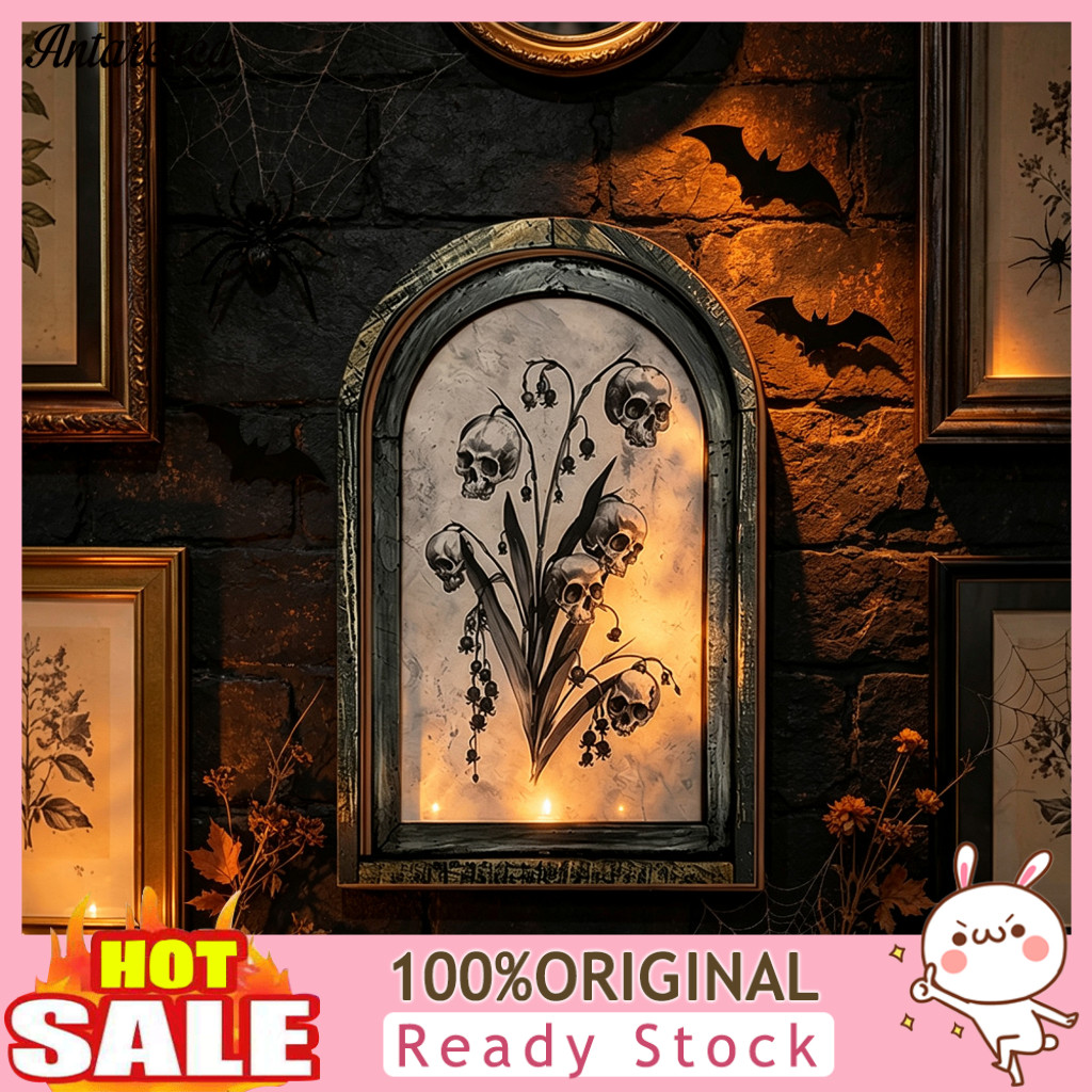 Halloween Wall Art Waterproof Wooden Decor Ghost Cat Double-layer Hanging Ornament Distressed Spooky Home Decoration for