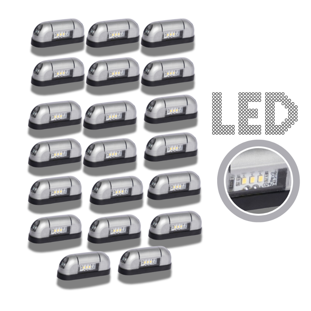 20 Lanterna Para Placa Aplicação Carreta Reboque Carretinha Caminhão Tri Led - Bi Volt