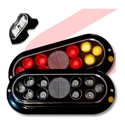 Kit Lanterna De Led + Placa Carretinha Carreta Reboque Jet-Ski 12V HOMOLOGADA