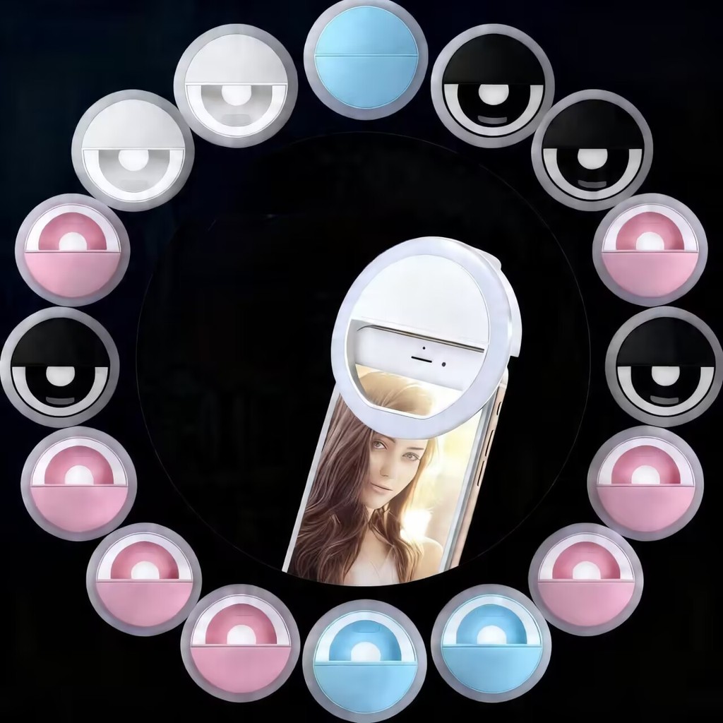 Anel Luminoso Para Celular Flash Selfie Mini Ring Light Clipe Anel Luz Pra Selfie Ring Light Flash Celular Universal