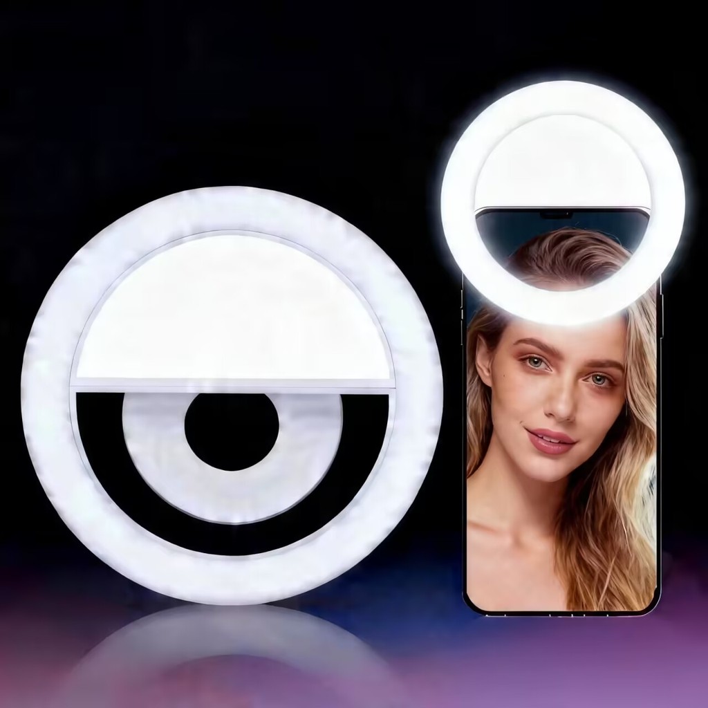 Anel Luminoso Para Celular Flash Selfie Mini Ring Light Clipe Anel Luz Pra Selfie Ring Light Flash Celular Universal