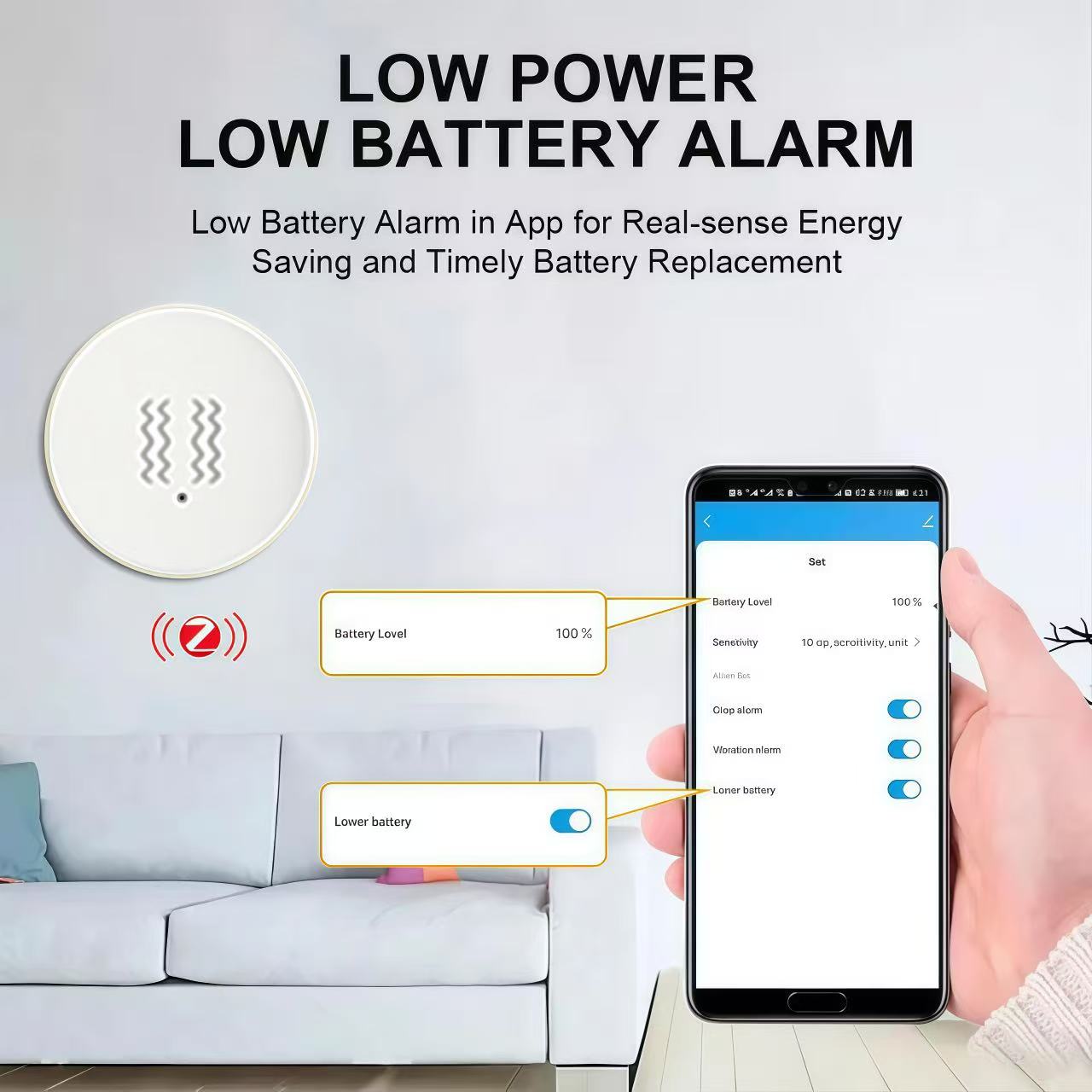 Outros Para Tuya Zigbee Sensor De Vibração Detecção Circular Smart Life APP Notificação Em Tempo Real Impacto De Movimen