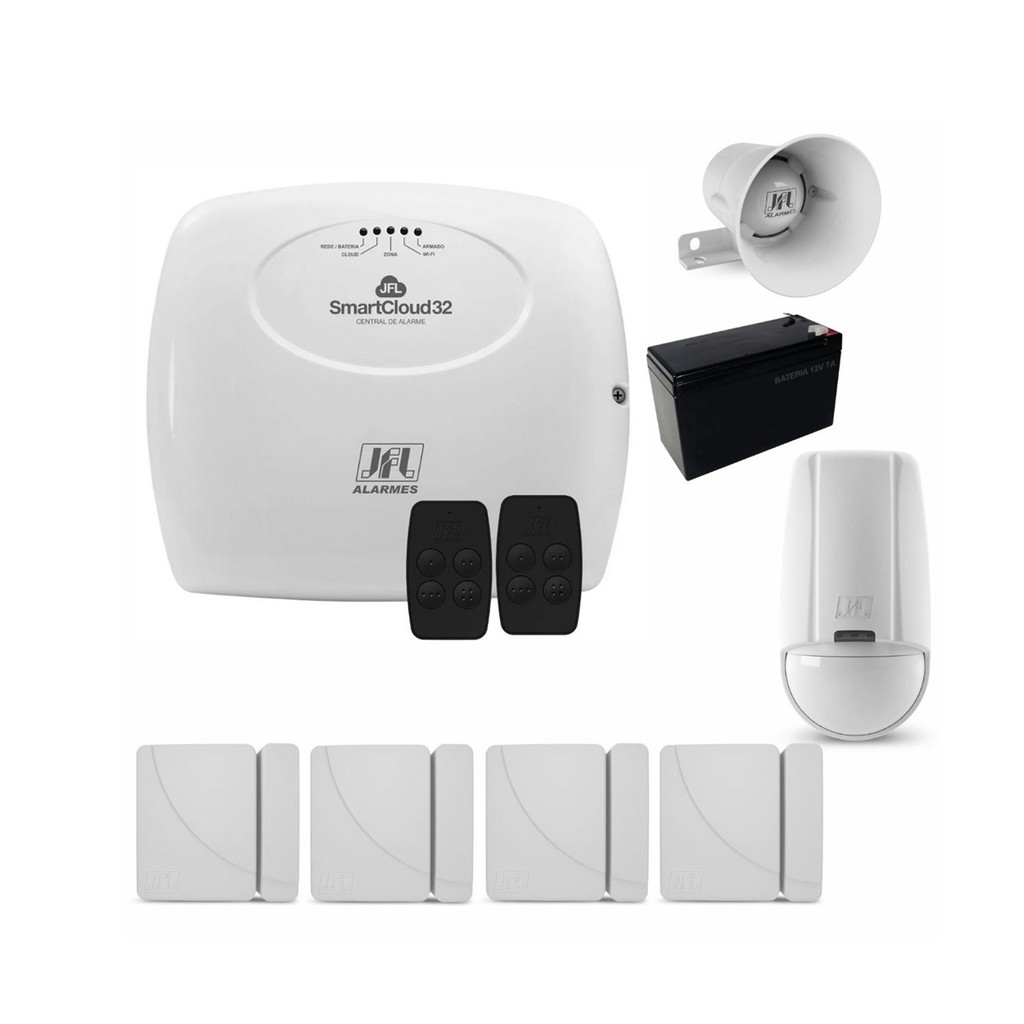 KIT ALARME JFL SMARTCLOUD 32 WIFI 1 IR S FIO 4 ABERTURA