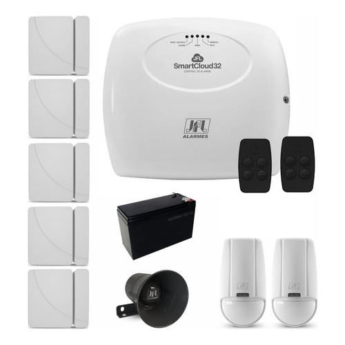 Alarme Wifi Jfl Smartcloud 32 Branco Com 7 Sensores
