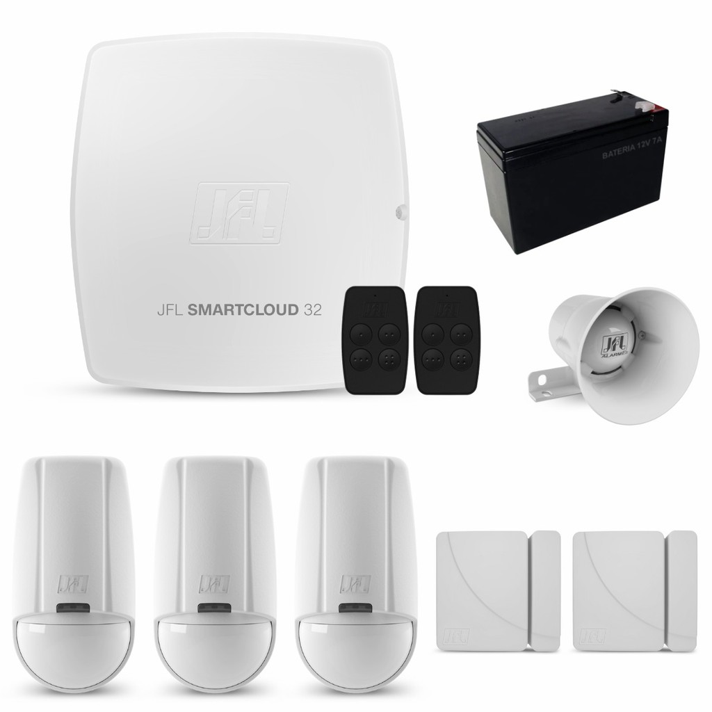 KIT ALARME JFL SMARTCLOUD 32 WIFI 3 IR S FIO 2 ABERTURA