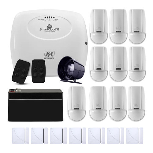 Kit Alarme Wifi Jfl Smartcloud 32 Com 06 Sensores Sem Fio