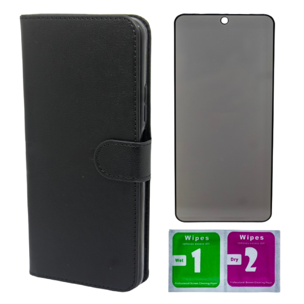 Capa Carteira + Pel. Privacidade Para Redmi Note 14 Pro 5g Compativel Xiaomi Capinha Flip Case