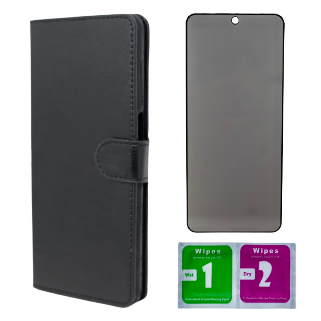 Capa Carteira + Pel. Privacidade Para Xiaomi Poco X6 PRO 5g Capinha Flip Case